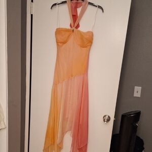 Frederick's of Hollywood Asymmetrical Peach and Pink Dress